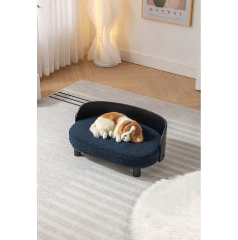 Scandinavian Style Elevated Dog Bed Pet Sofa With Solid Wood Legs And